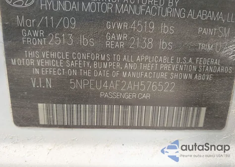 2010 Hyundai Sonata Limited V6 из США, поврежденный, VIN 5NPEU4AF2AH576522